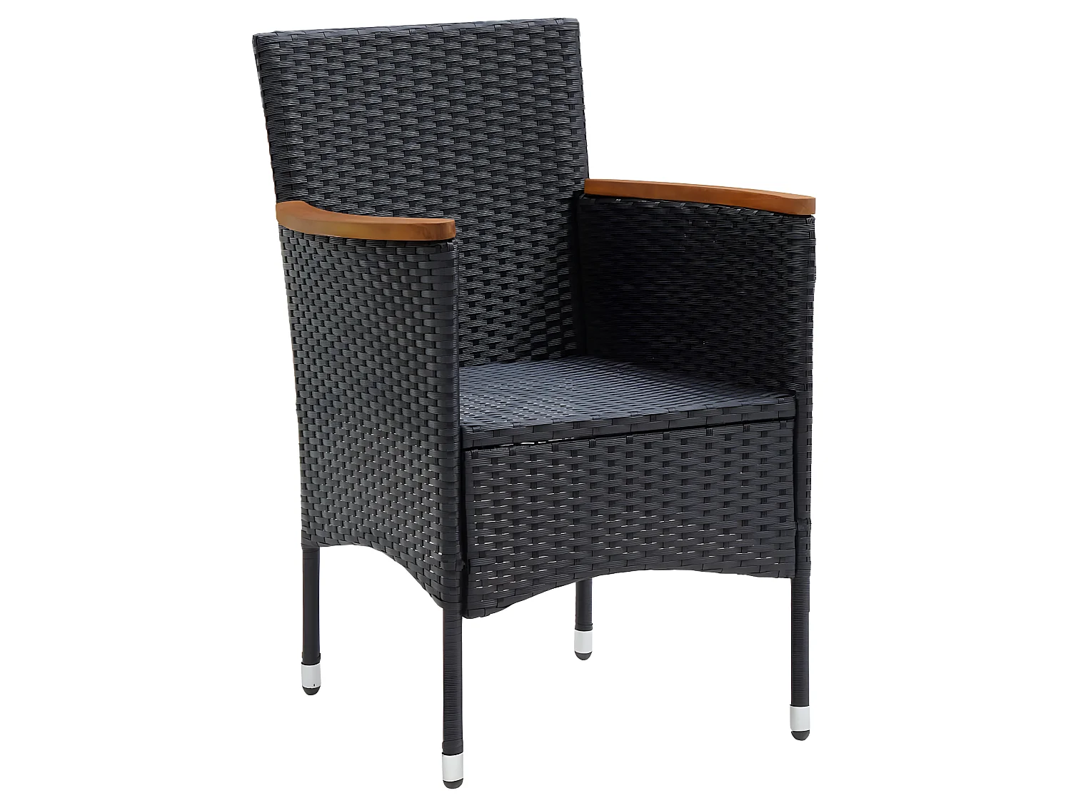 Chaises de salle à manger de jardin 4 pcs Résine tressée Noir SEF60804