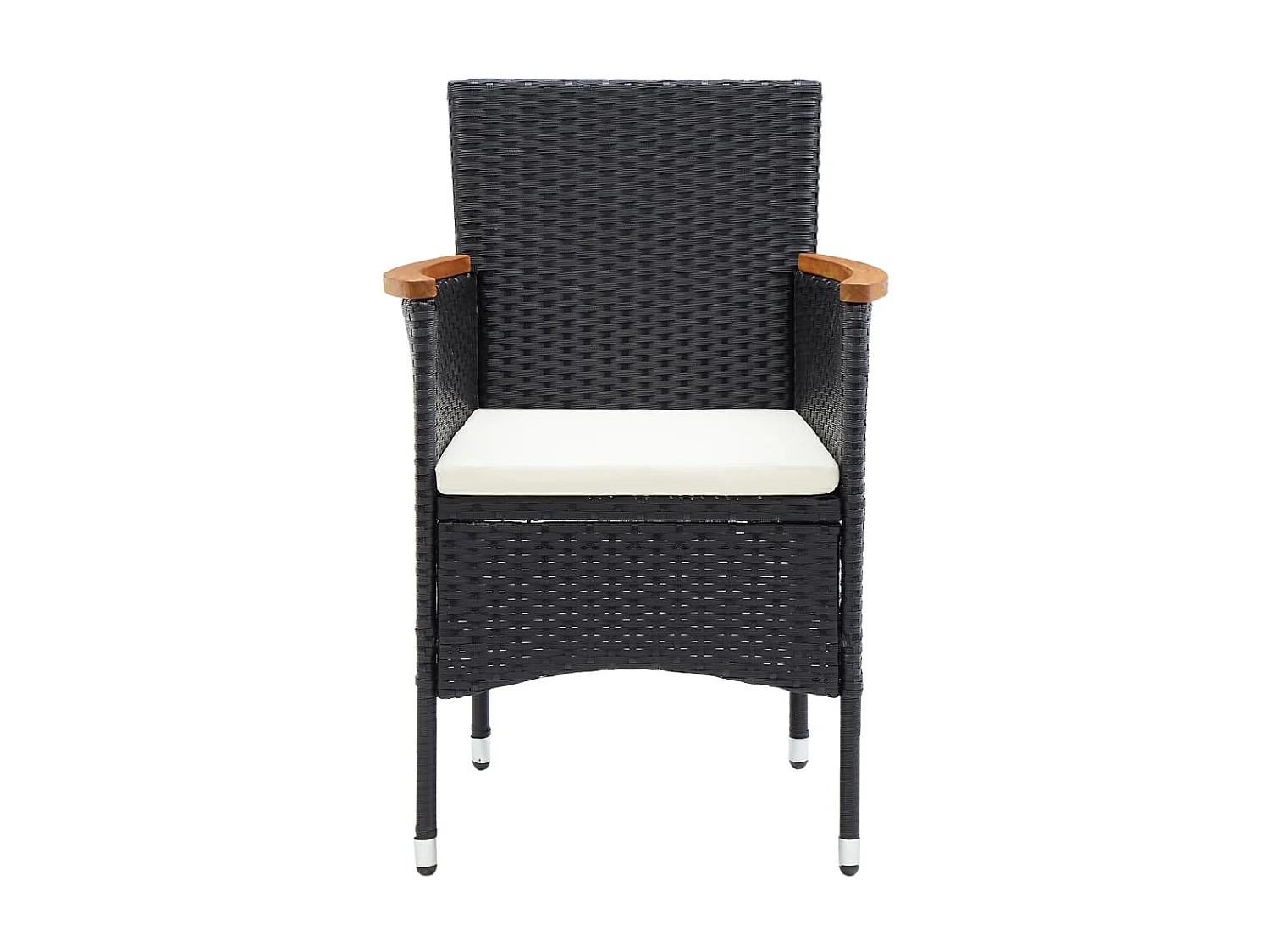 Chaises de salle à manger de jardin 4 pcs Résine tressée Noir SEF60804