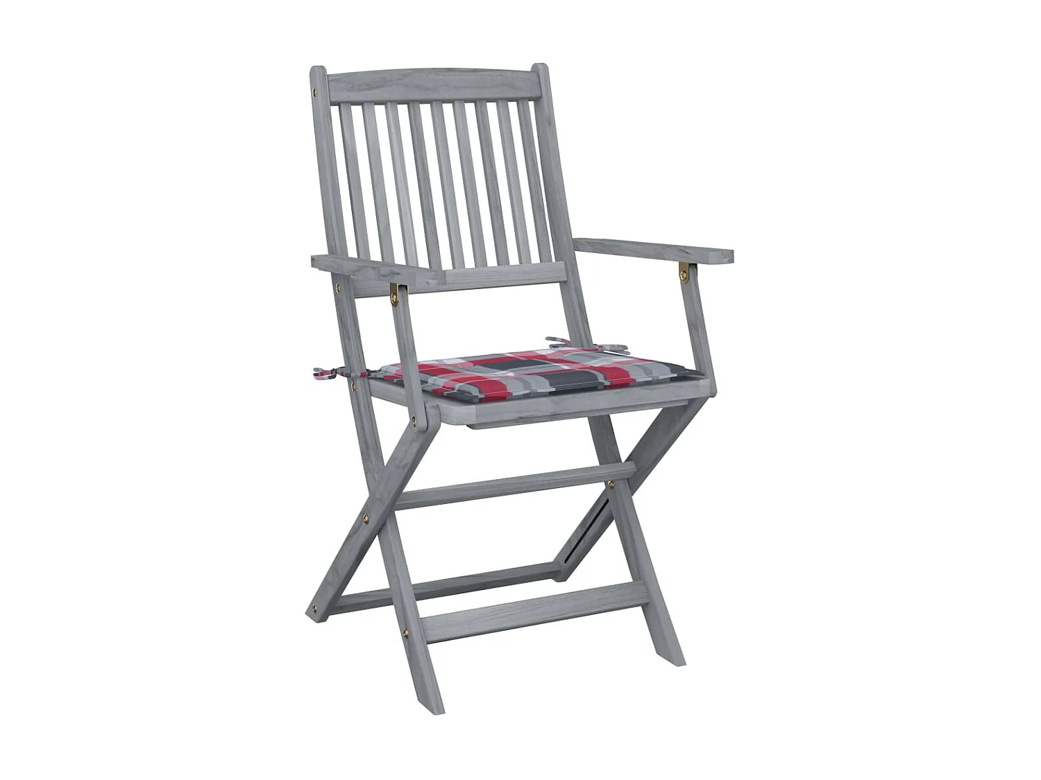 Chaises pliables d'extérieur 2 pcs avec coussins Bois d'acacia SEF96896