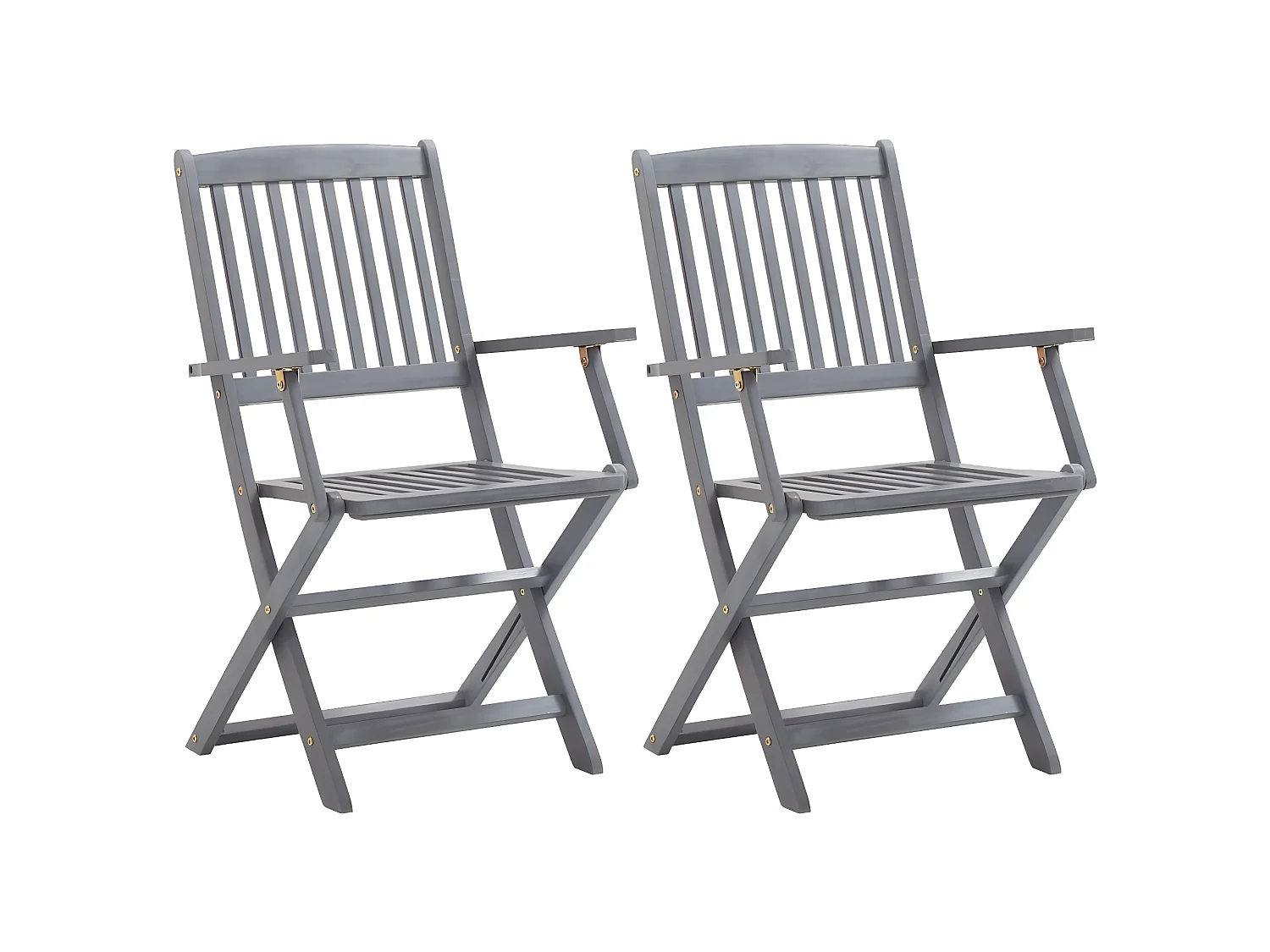Chaises pliables d'extérieur 2 pcs avec coussins Bois d'acacia SEF96896