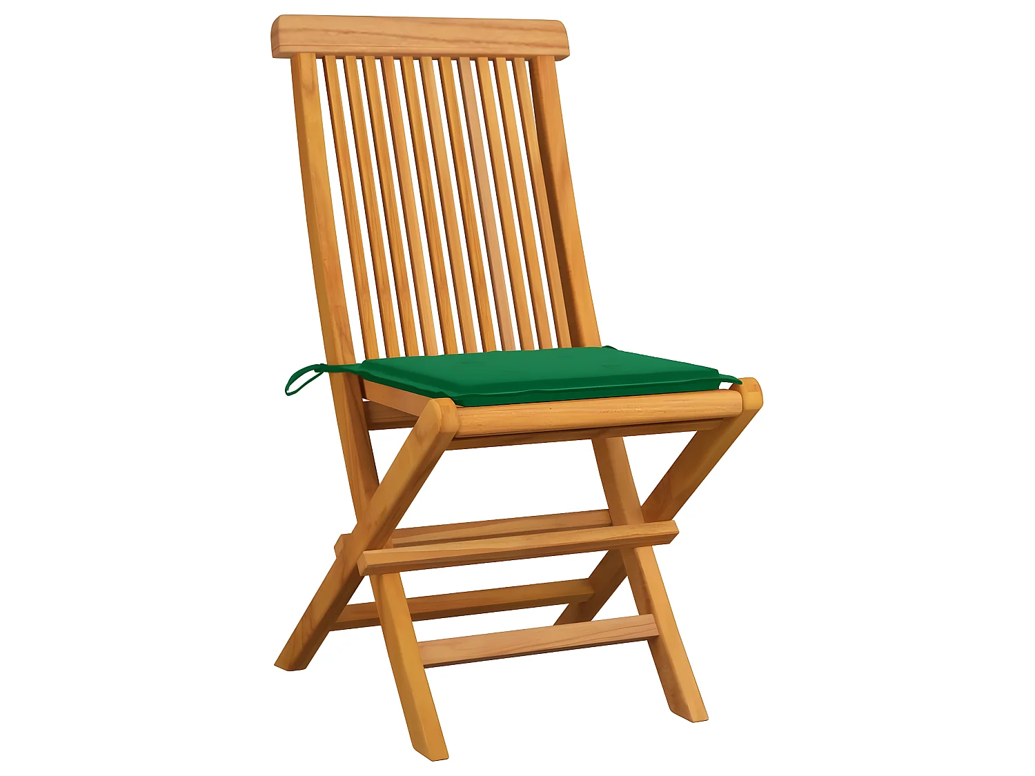 Chaises de jardin avec coussins vert 2 pcs Bois de teck massif SEF55506