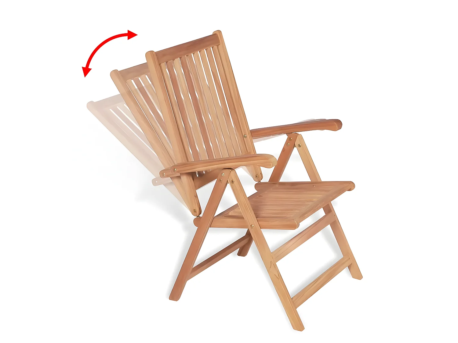 Chaises inclinables de jardin 2 pcs Bois de teck solide SEF51719