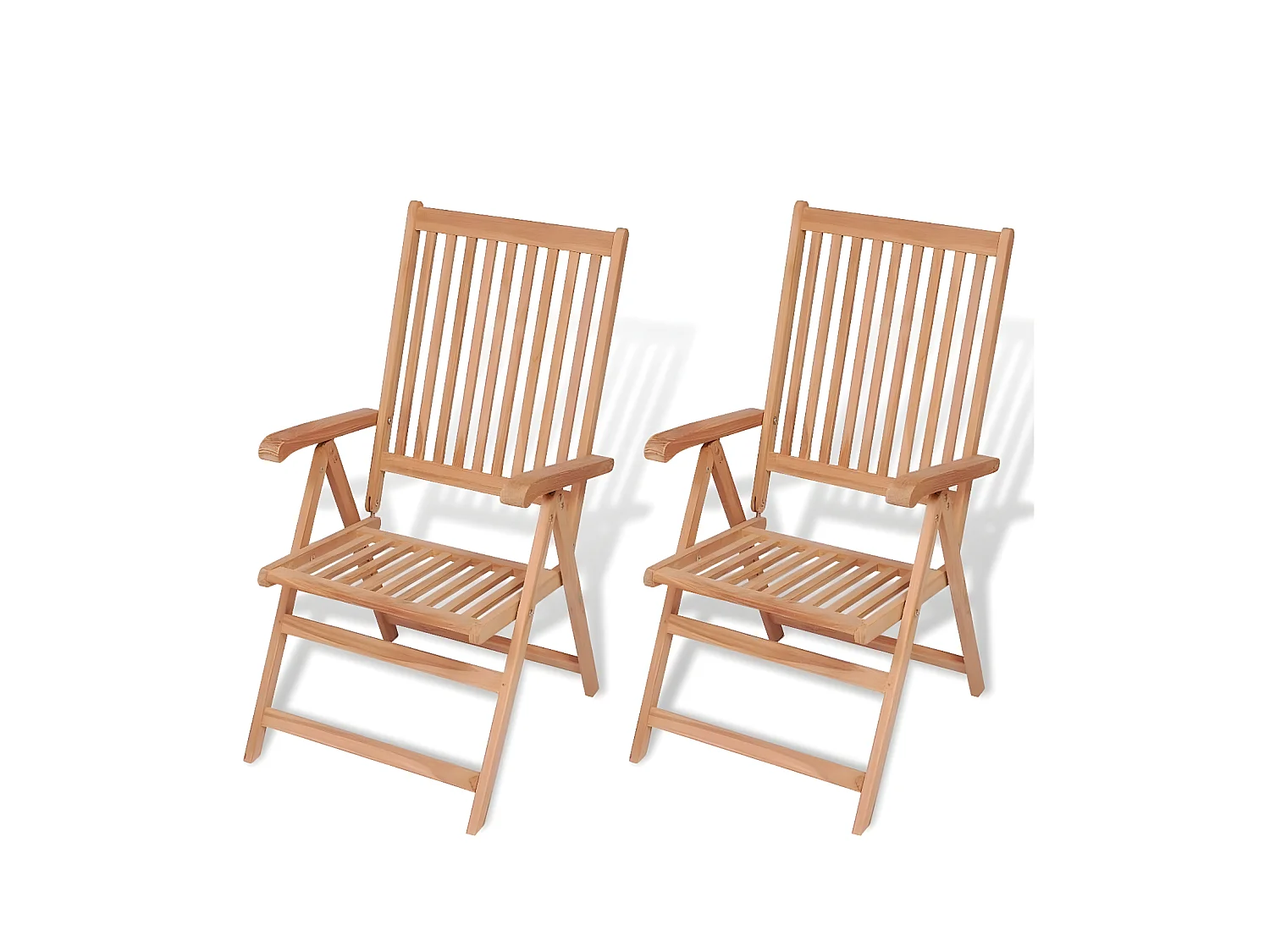 Chaises inclinables de jardin 2 pcs Bois de teck solide SEF51719