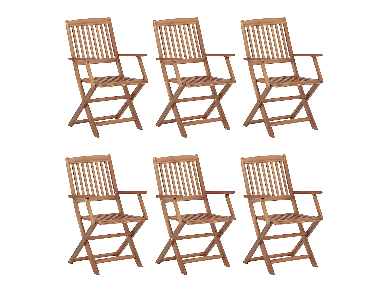 Cadeiras de jardim dobráveis c/ almofadões 6 pcs acácia maciça PT789730