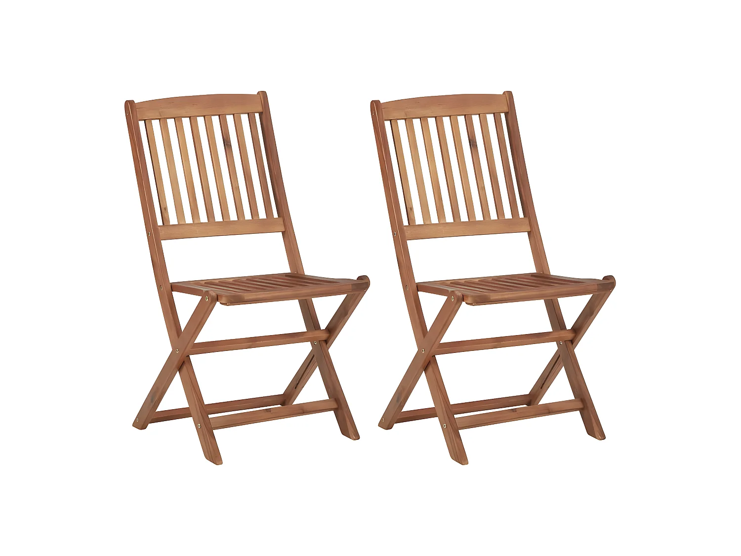 Chaises pliables d'extérieur 2 pcs Bois d'acacia solide SEF74873