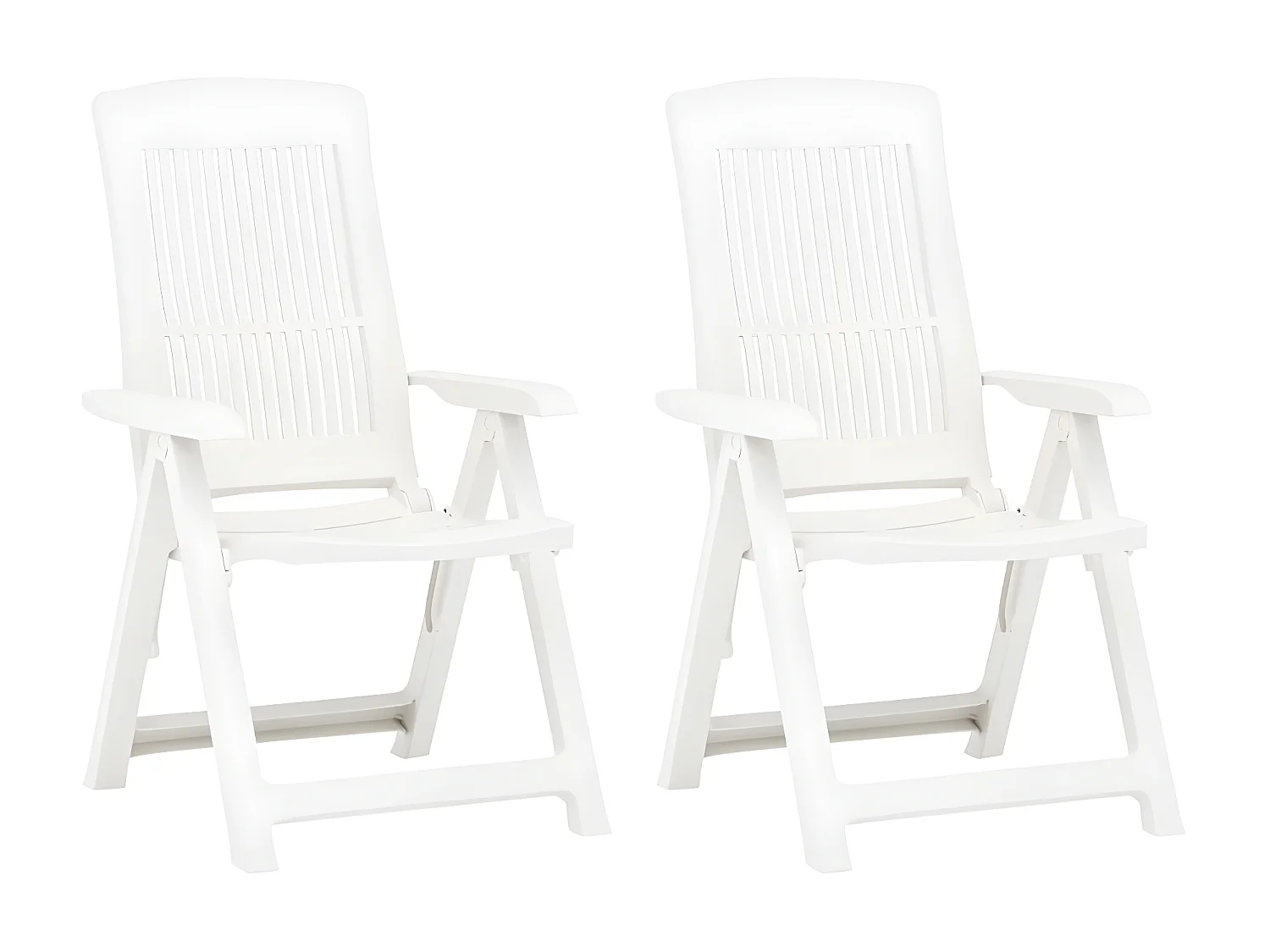 Chaises inclinables de jardin 2 pcs Plastique Blanc SEF22048
