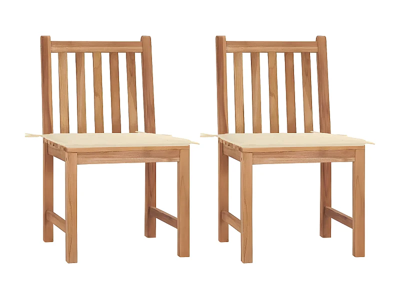 Cadeiras de jardim c/ almofadões 2 pcs teca maciça PT363041