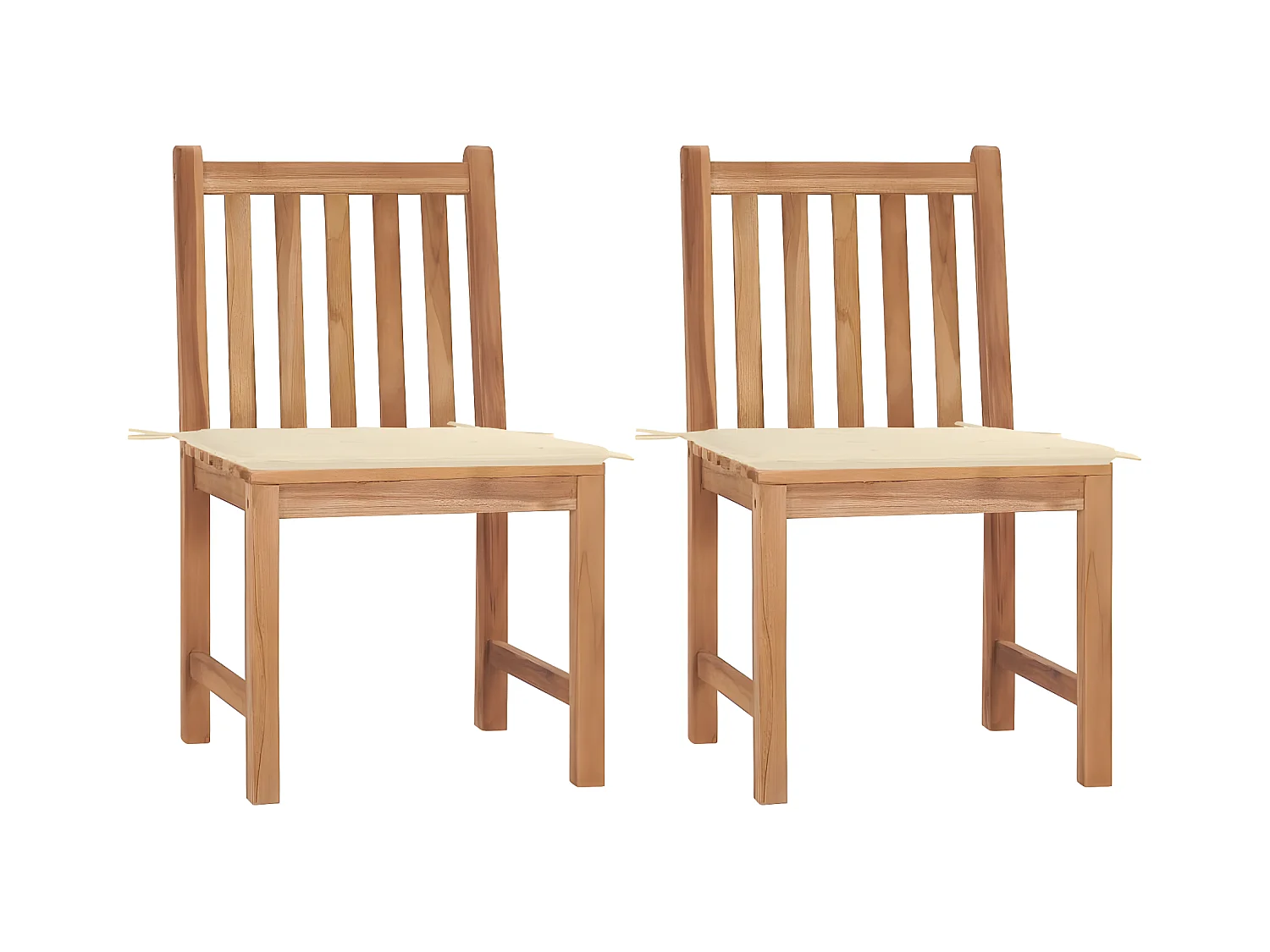 Chaises de jardin 2 pcs avec coussins Bois de teck massif SEF30159