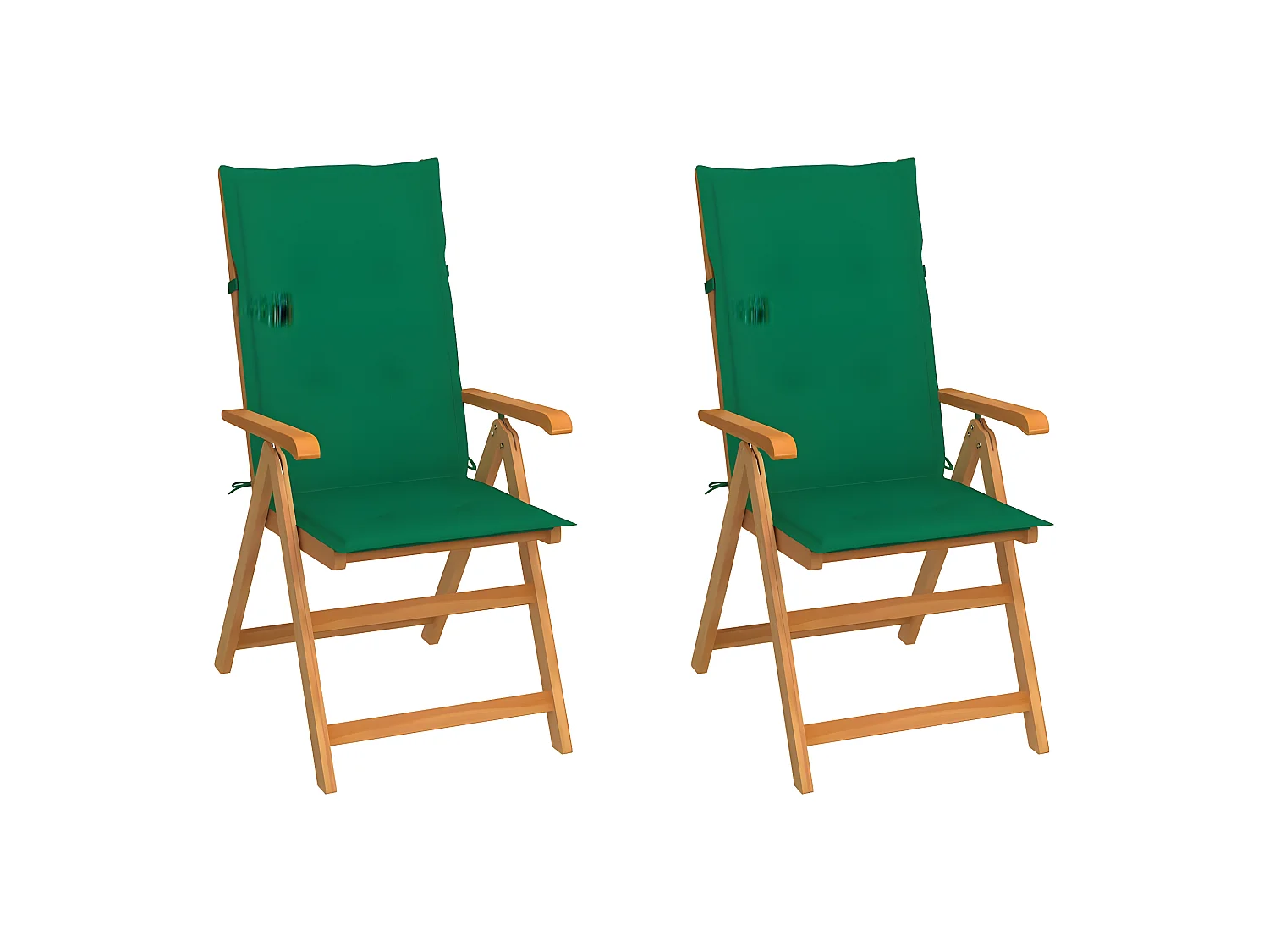 Chaises de jardin 2 pcs avec coussins vert Bois de teck massif SEF66592
