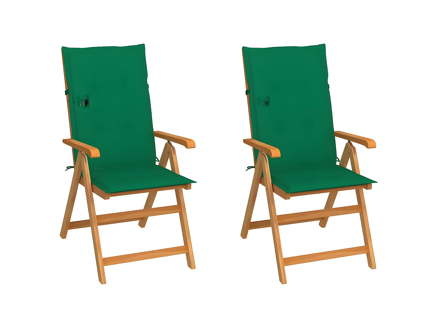 Chaises de jardin 2 pcs avec coussins vert Bois de teck massif SEF66592