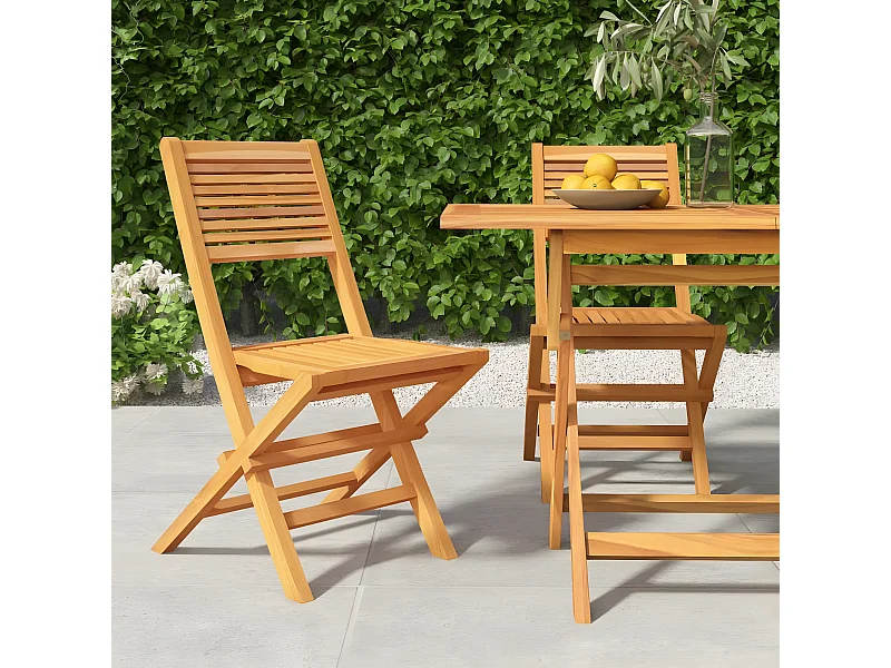 Tuinstoelen inklapbaar 2 st 47x62x90 cm massief teakhout NL97684