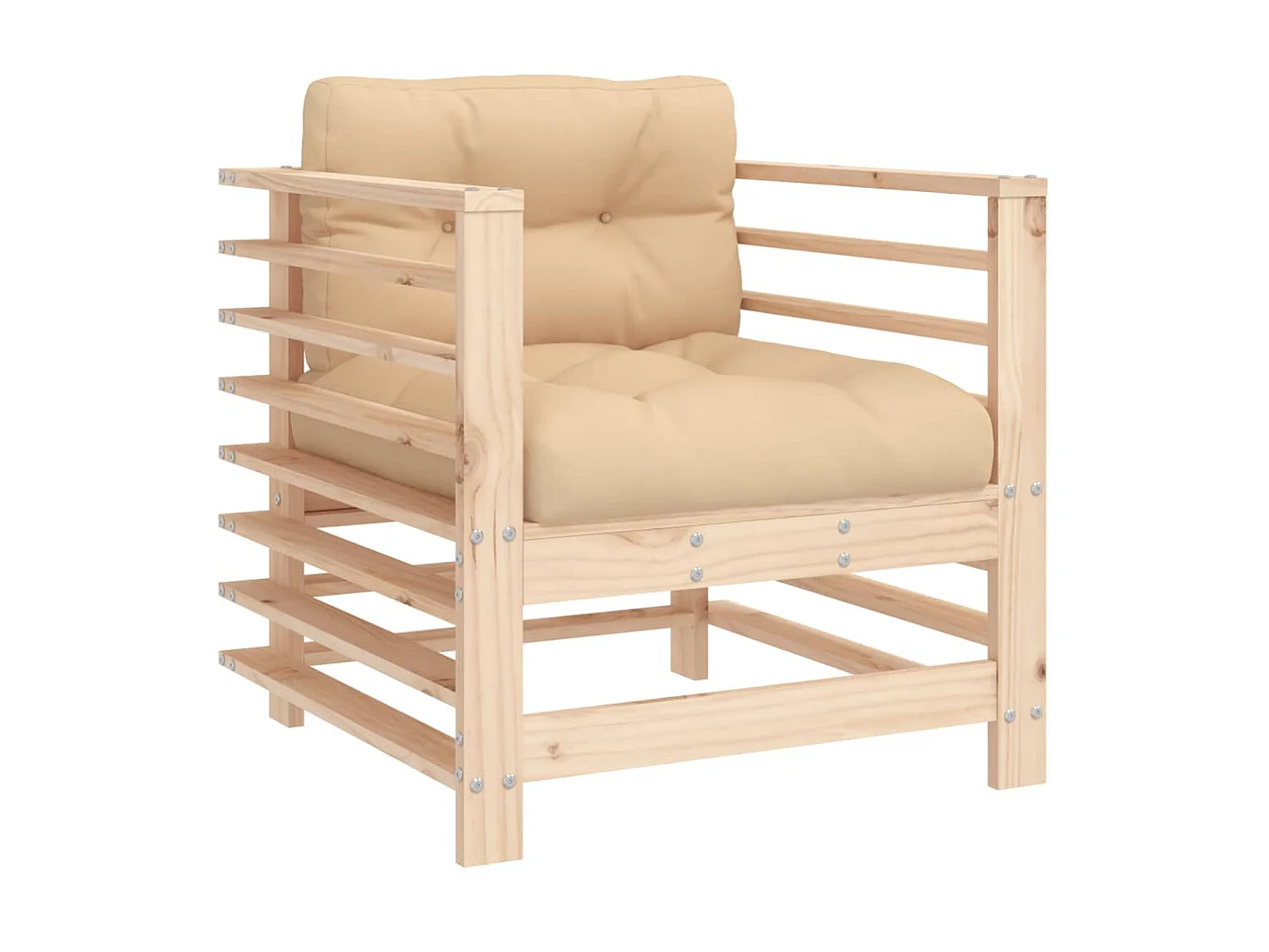 lot de 2 Chaises de jardin avec coussins bois de pin massif PWRS66625