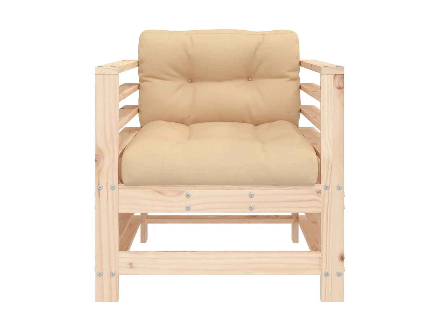 lot de 2 Chaises de jardin avec coussins bois de pin massif PWRS66625