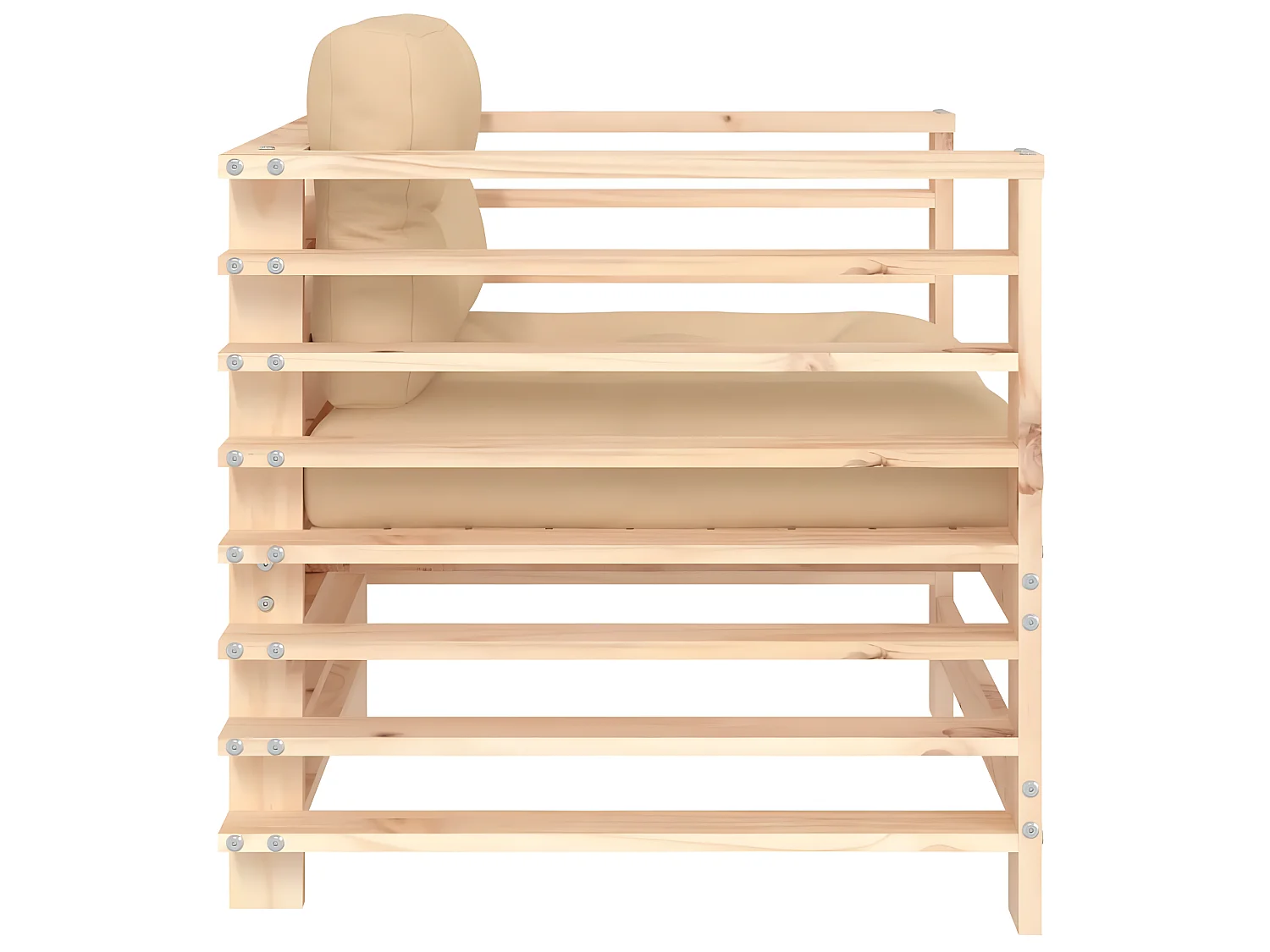 lot de 2 Chaises de jardin avec coussins bois de pin massif PWRS66625