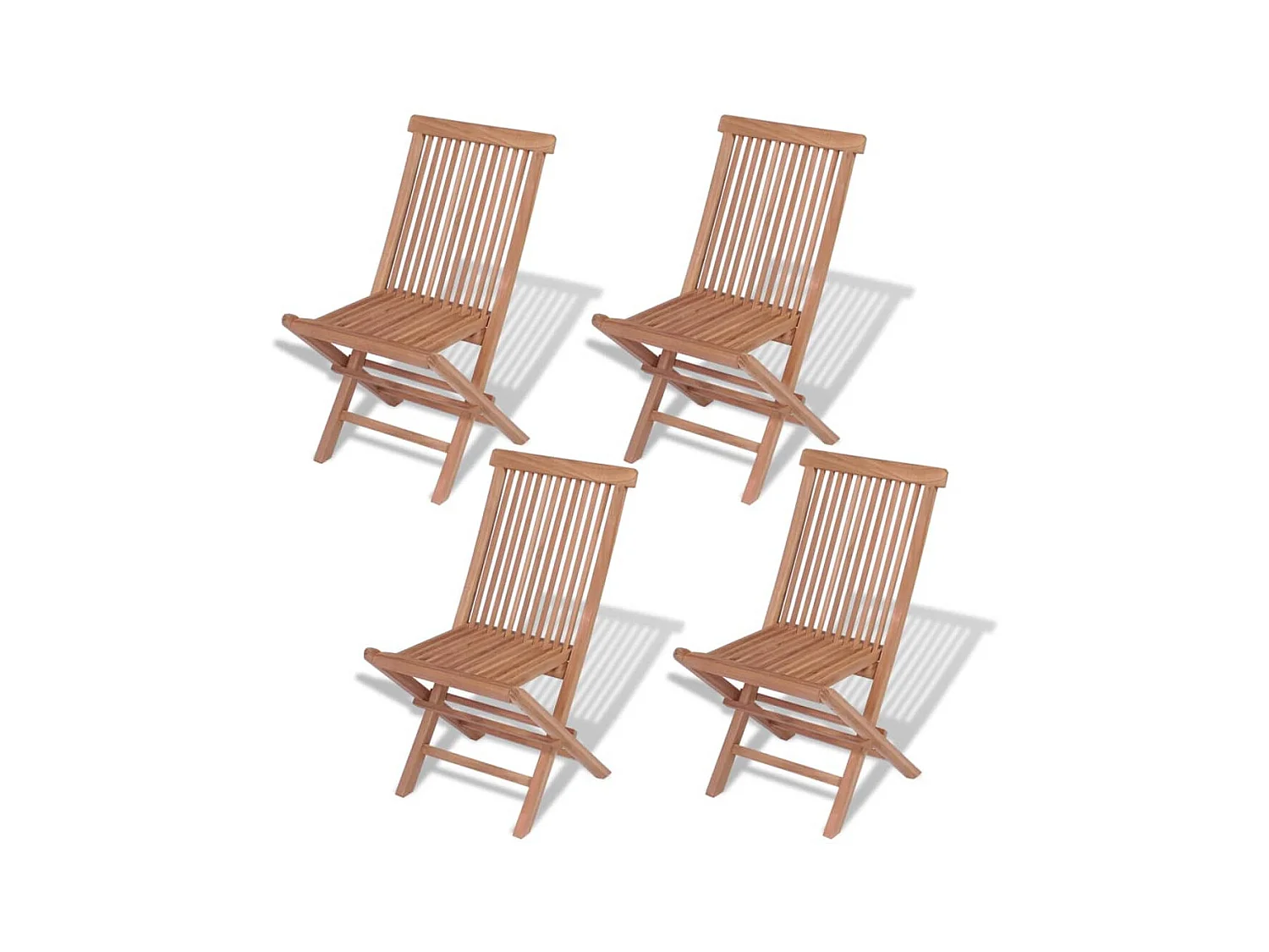 Chaises pliables de jardin 4 pcs Bois de teck solide SEF56823