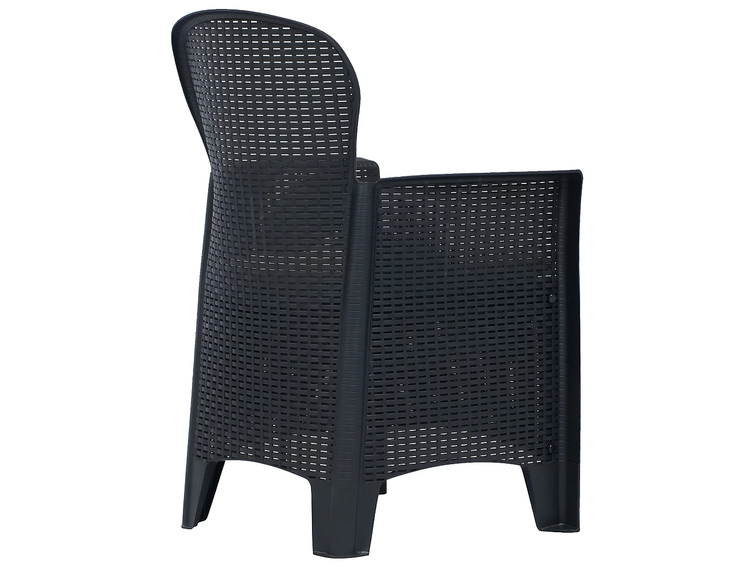 Chaises de jardin 2 pcs avec coussin Anthracite Plastique SEF49955