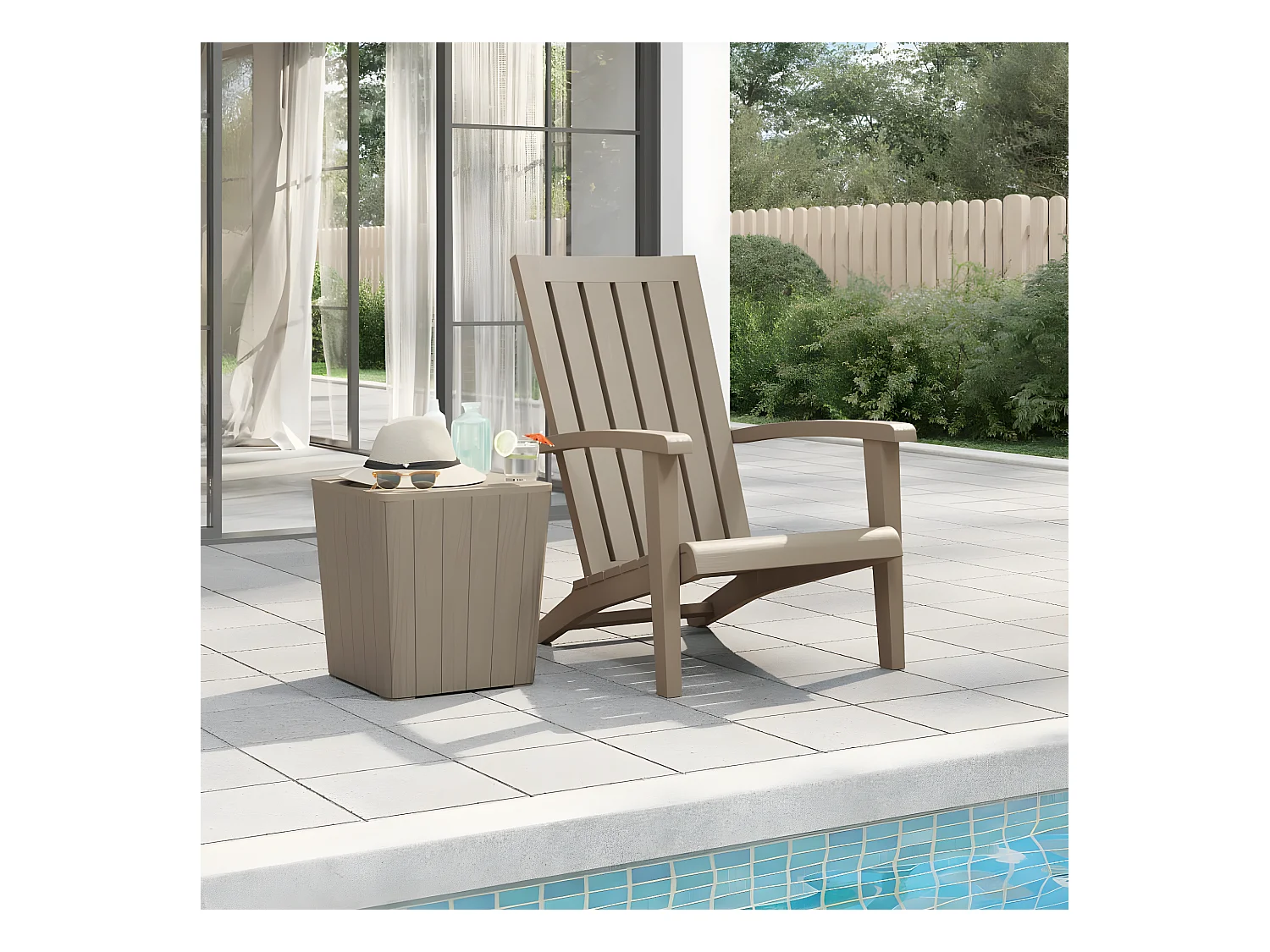 Chaise de jardin Adirondack marron clair polypropylène SEF10916