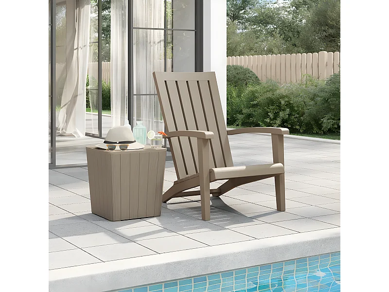 Chaise de jardin Adirondack marron clair polypropylène SEF10916