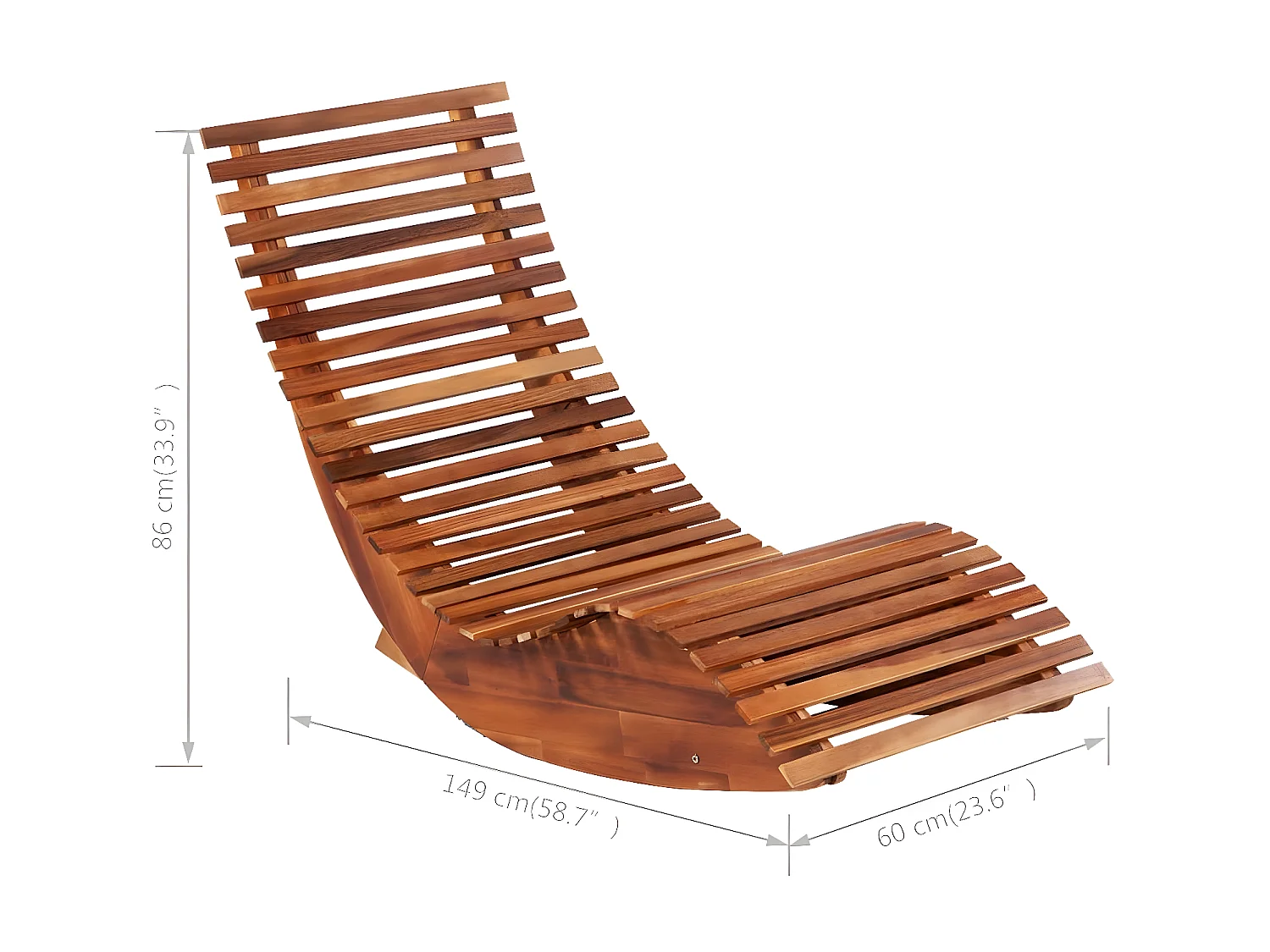 Chaises longues basculantes lot de 2 bois d'acacia SEF38536