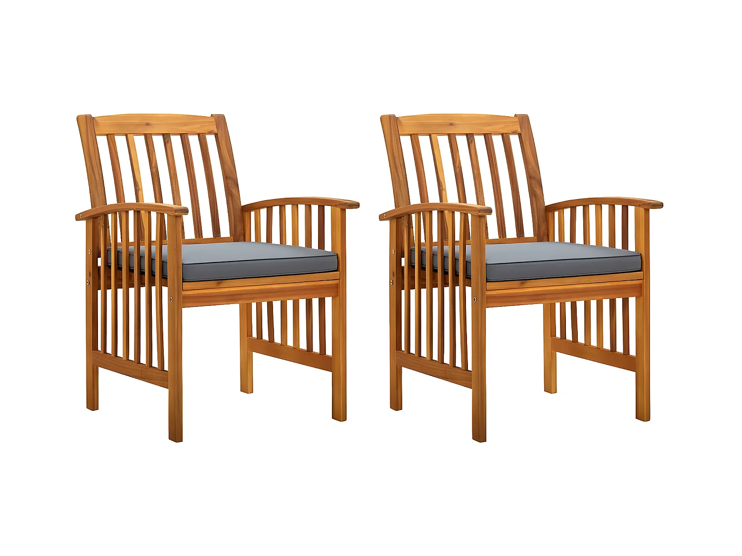 Chaises à dîner de jardin 2pcs et coussins Bois d'acacia massif SEF55944