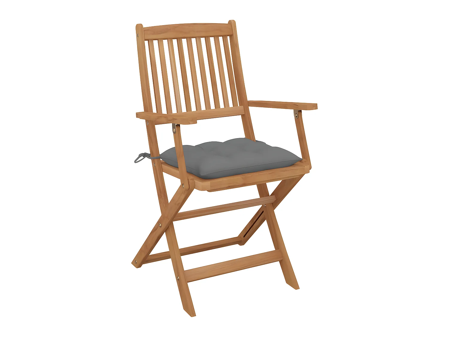 Chaises pliables de jardin 2 pcs avec coussins Bois d'acacia SEF64044