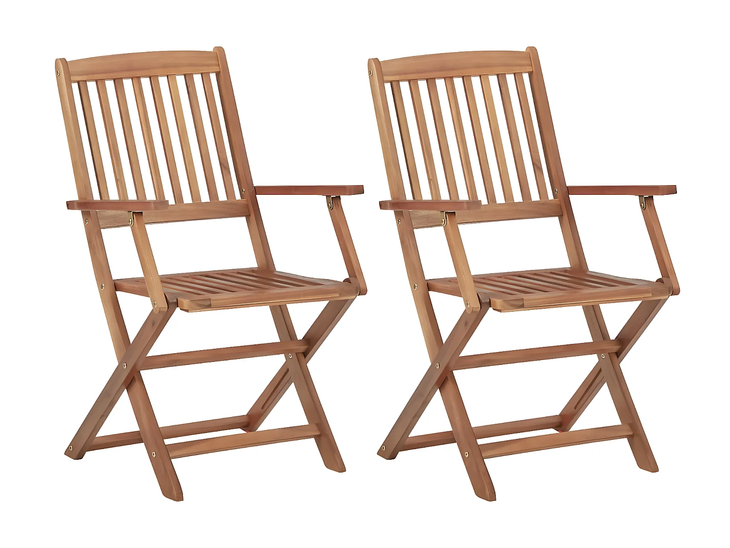 Klappbare Gartenstühle 2 Stk.| Outdoor-Stuhl mit Kissen Massivholz Akazie -gkd33176