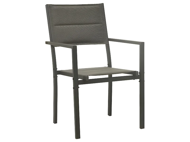 Chaises de jardin 2 pcs Textilène et acier Gris et anthracite SEF25949