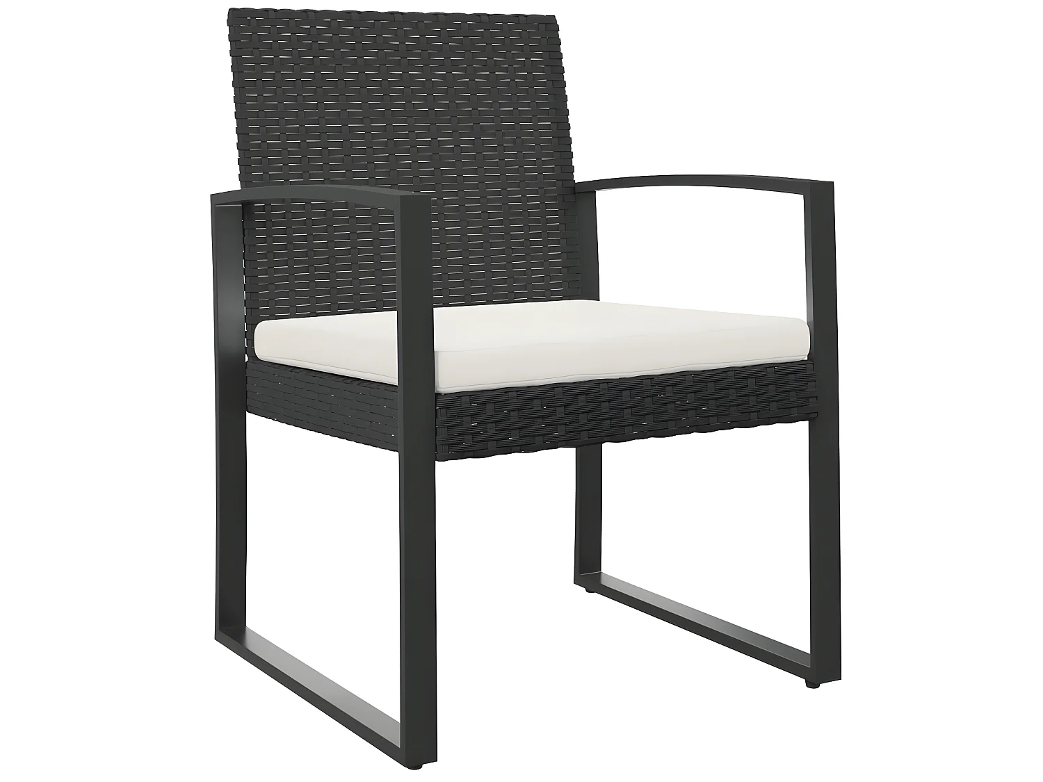 Cadeiras de jantar para jardim 2 pcs vime PP preto PT231968