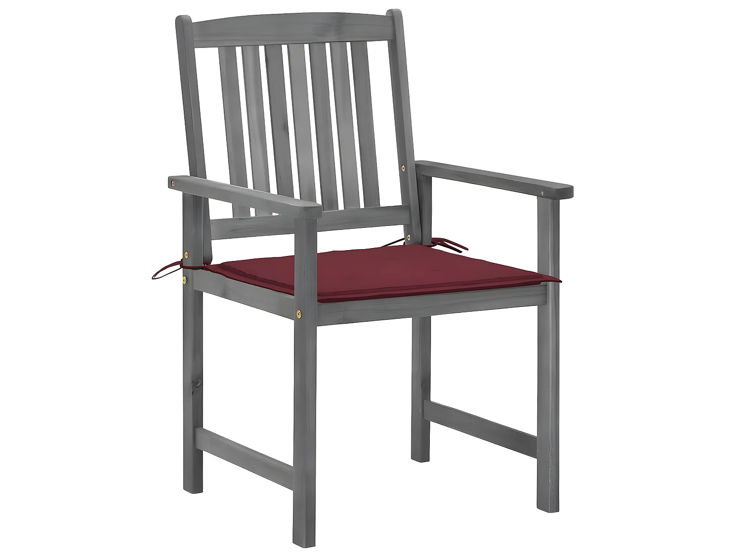 Chaises de jardin avec coussins 4 pcs Gris Bois d'acacia massif SEF82546