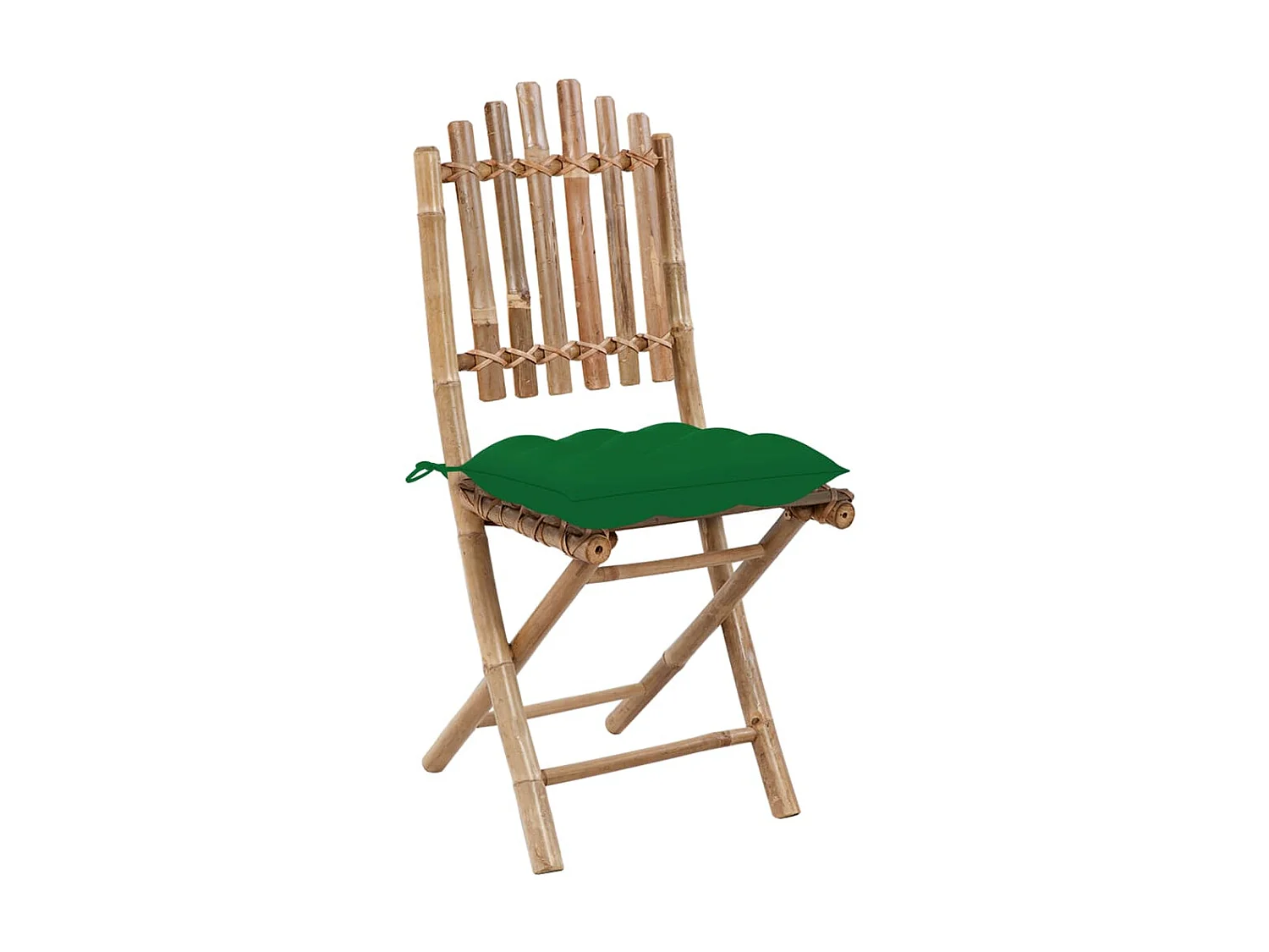 Chaises pliables de jardin 2 pcs avec coussins Bambou SEF92500