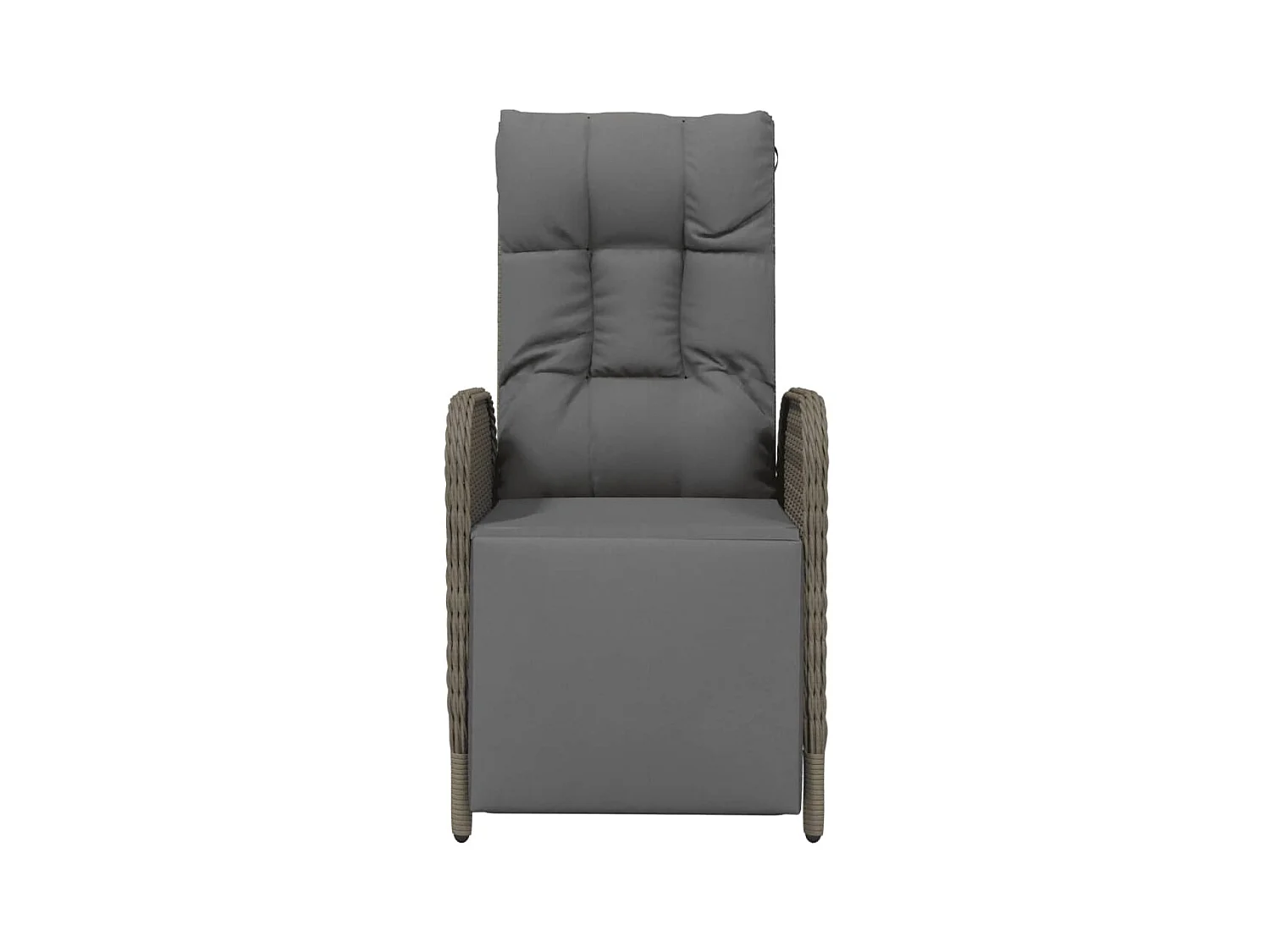 2 Stk.Garten-Relaxsessel | Fernsehsessel mit Kissen Poly Rattan Grau -gkd329991