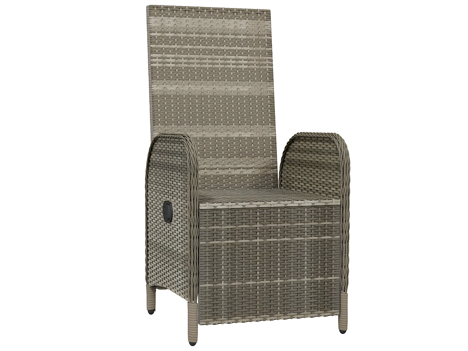 Tuinstoelen 2 st verstelbaar met kussens poly rattan grijs NL24514