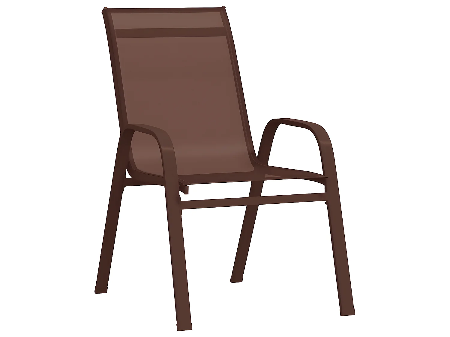 Chaises empilables de jardin 6 pcs Marron Tissu textilène SEF31107