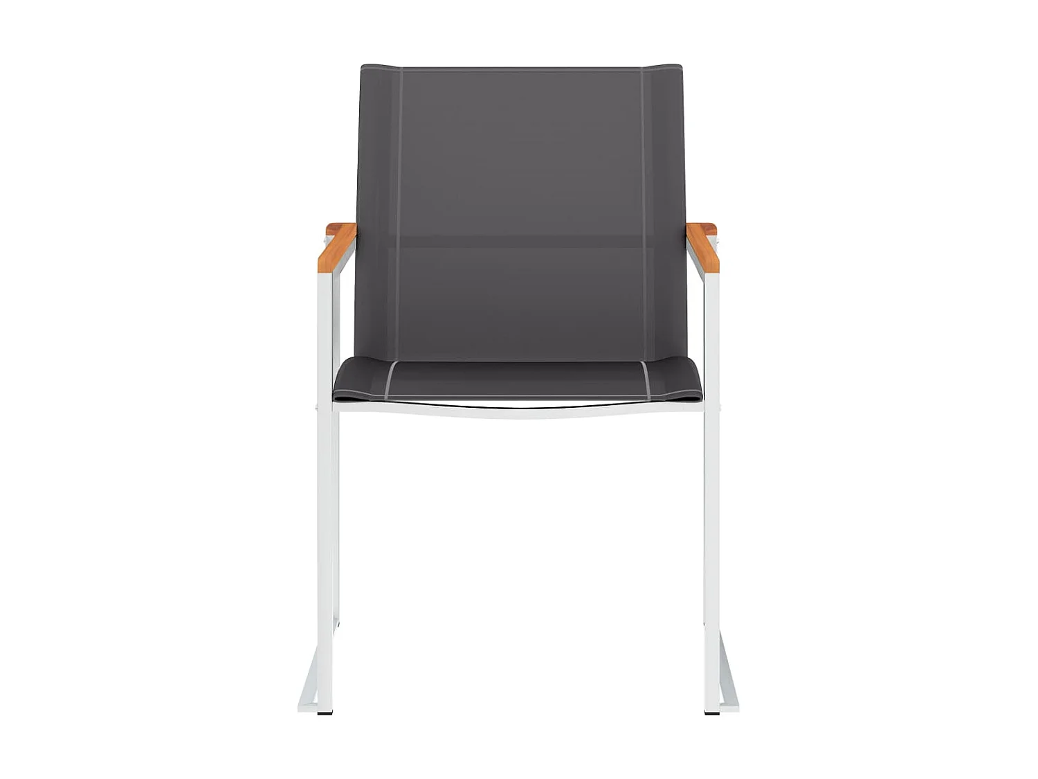 Chaises de jardin 4 pcs Textilène et acier inoxydable Gris SEF24730