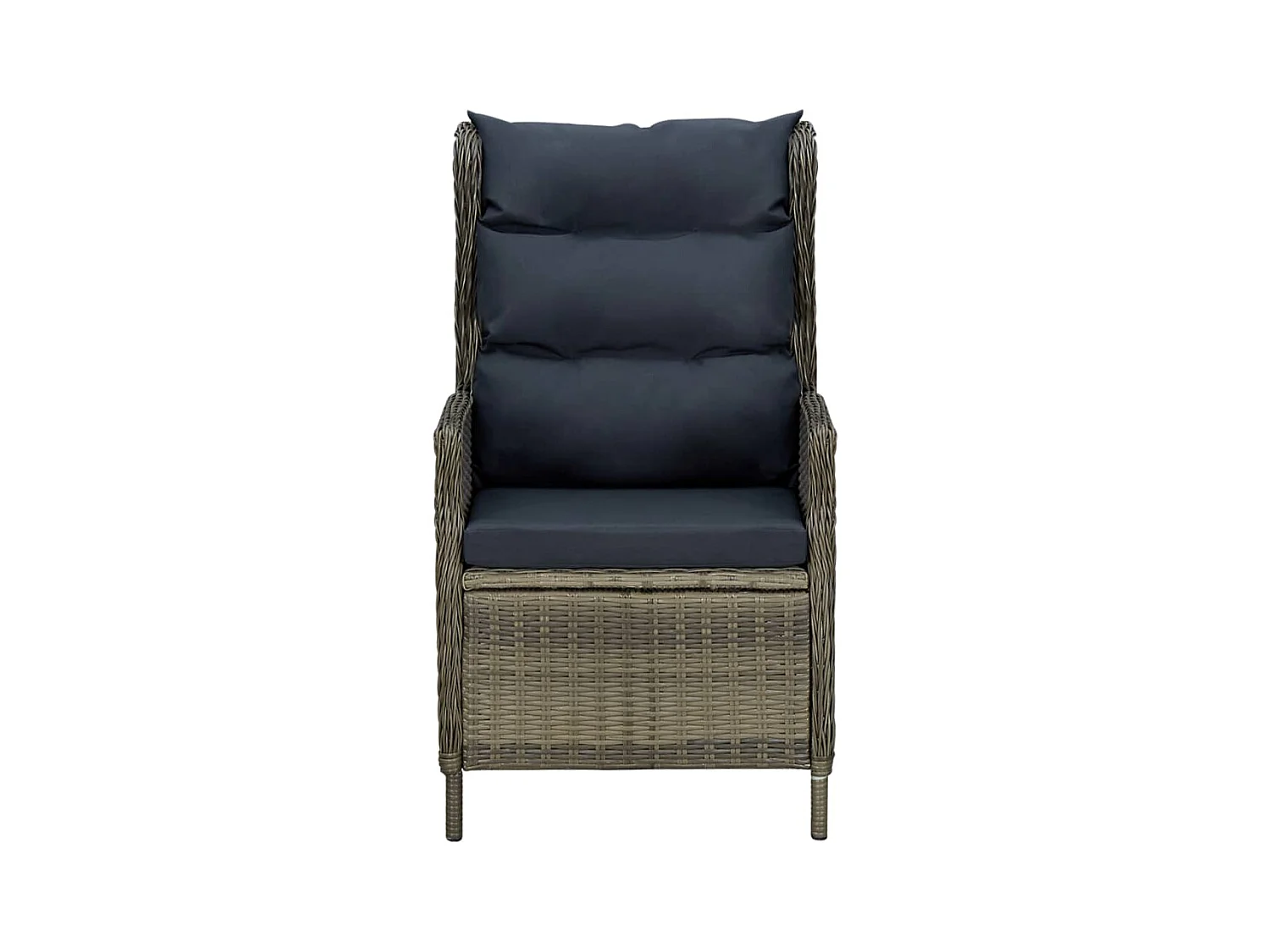 Chaise inclinable de jardin avec coussins Résine tressée Marron SEF88656