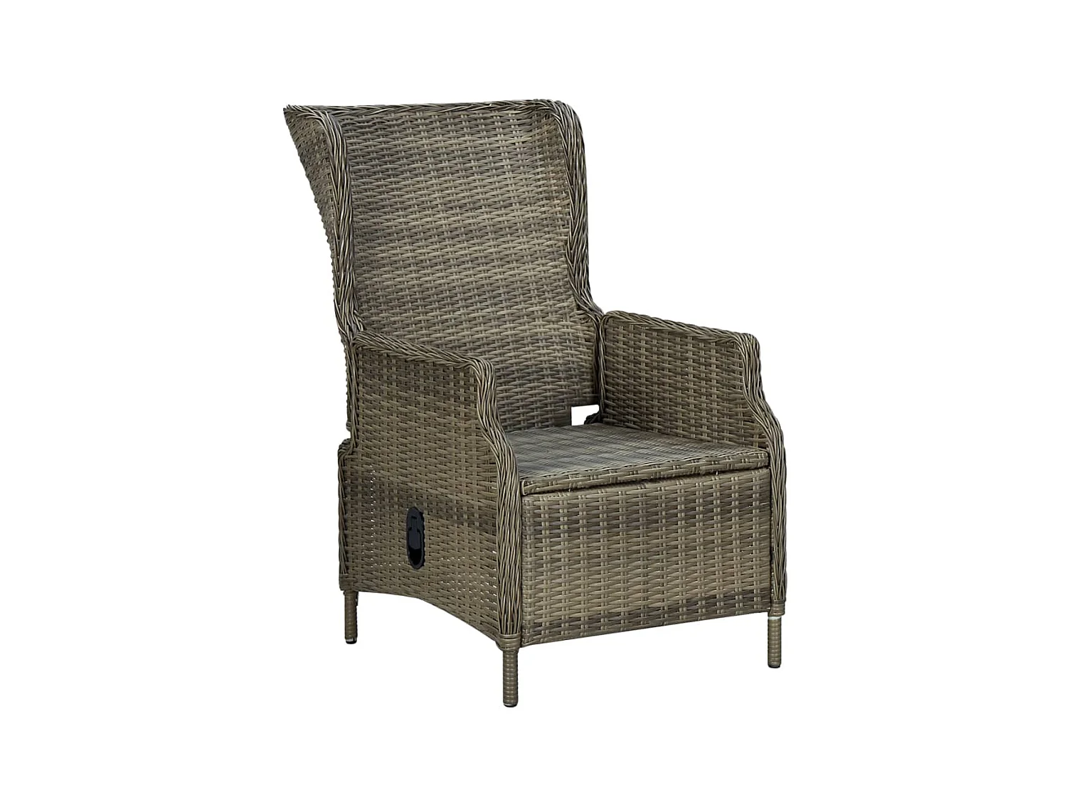 Chaise inclinable de jardin avec coussins Résine tressée Marron SEF88656