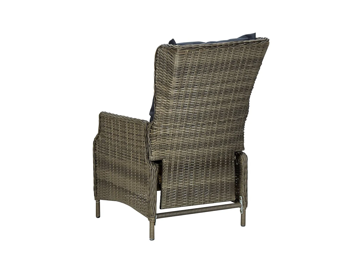 Chaise inclinable de jardin avec coussins Résine tressée Marron SEF88656