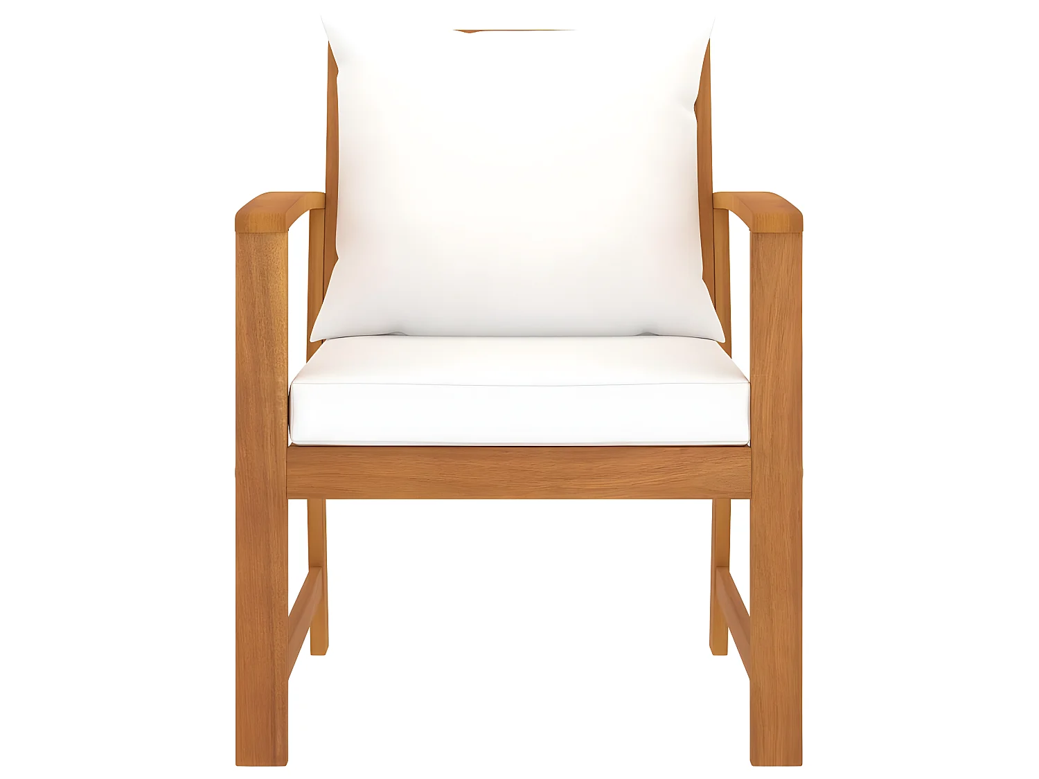 Chaises de jardin 2 pcs avec coussin crème Bois d'acacia massif SEF65398