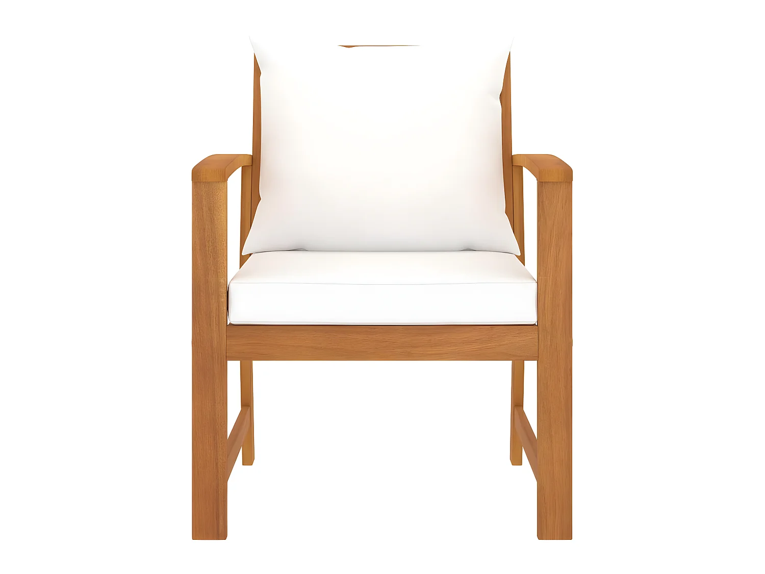 Chaises de jardin 2 pcs avec coussin crème Bois d'acacia massif SEF65398