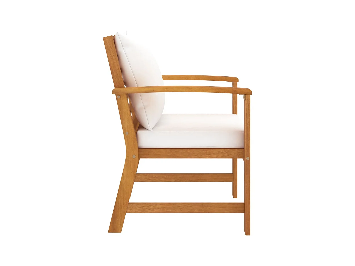 Chaises de jardin 2 pcs avec coussin crème Bois d'acacia massif SEF65398