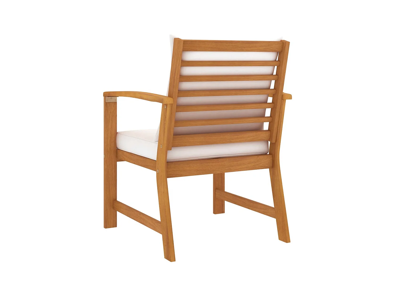Chaises de jardin 2 pcs avec coussin crème Bois d'acacia massif SEF65398
