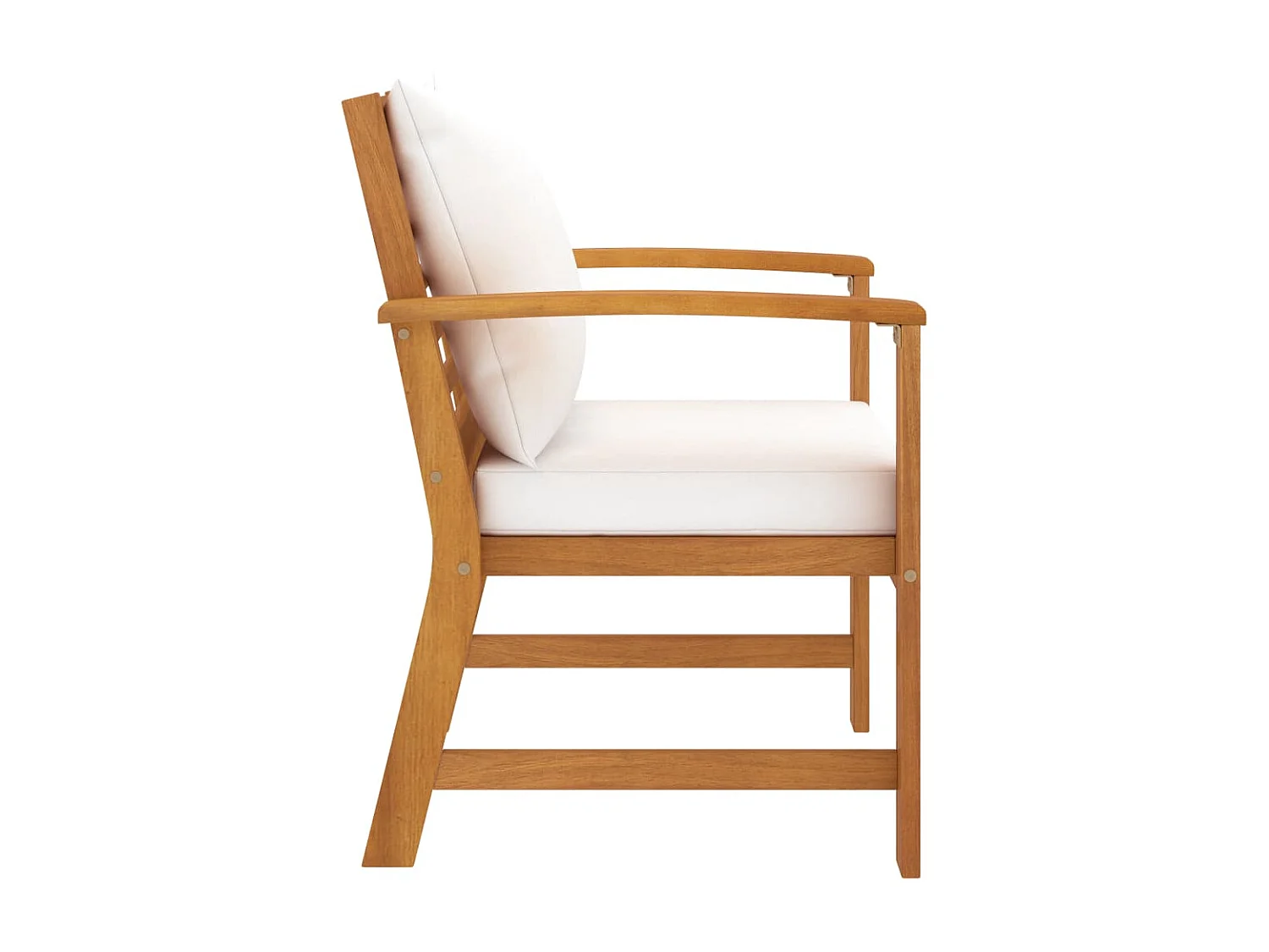 Tuinstoelen 2 st met crèmekleurig kussen massief acaciahout NL67180