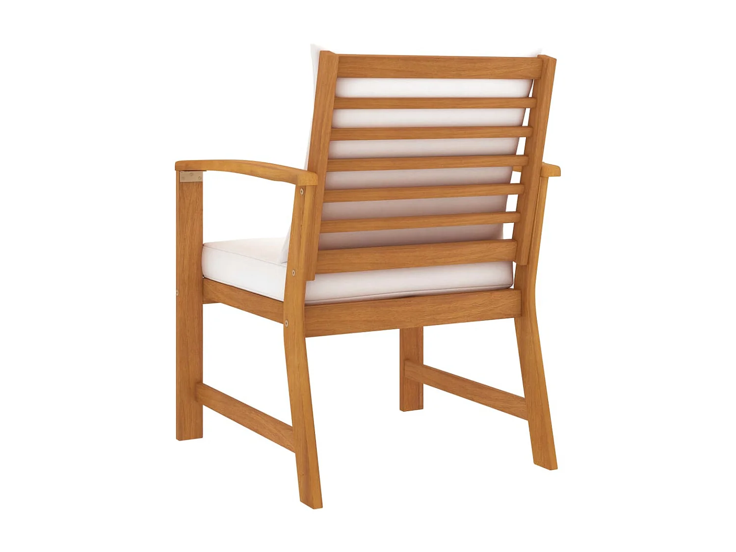 Tuinstoelen 2 st met crèmekleurig kussen massief acaciahout NL67180