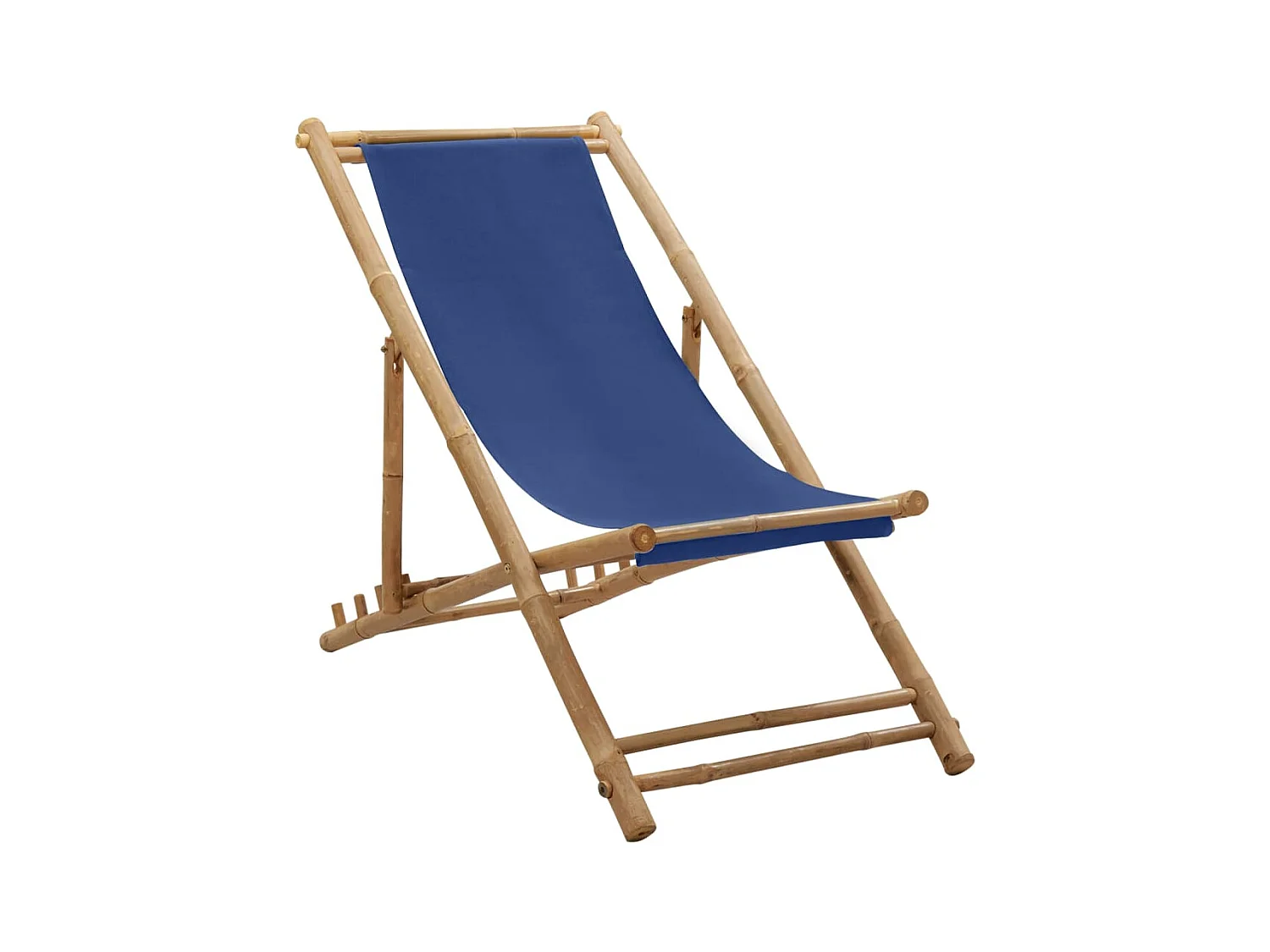 Chaise de jardin Bambou et toile Bleu marine SEF86221