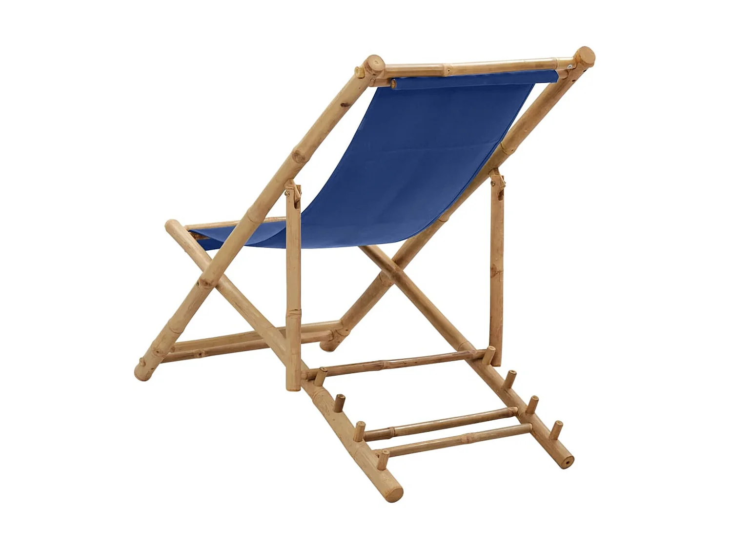 Chaise de jardin Bambou et toile Bleu marine SEF86221
