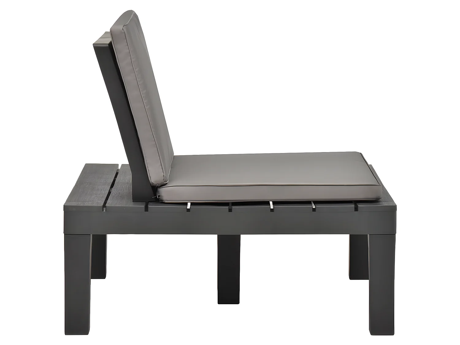 Chaise de salon de jardin avec coussin Plastique Anthracite SEF56438