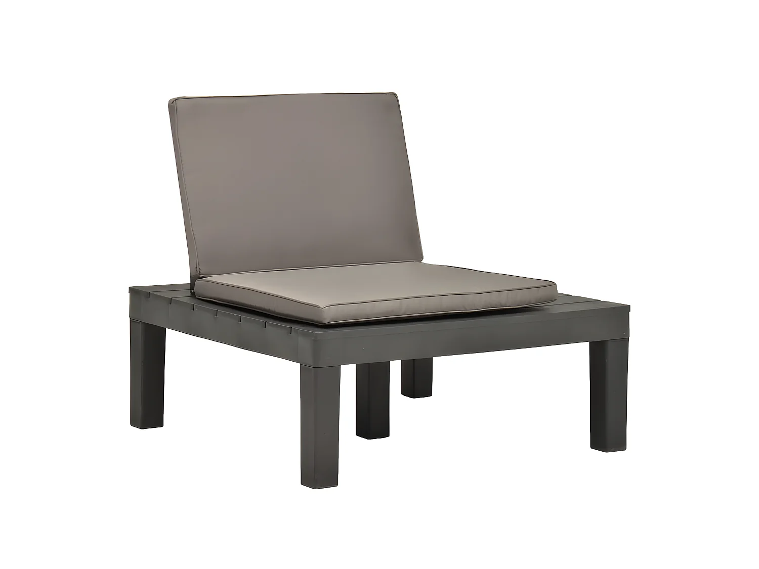 Chaise de salon de jardin avec coussin Plastique Anthracite SEF56438