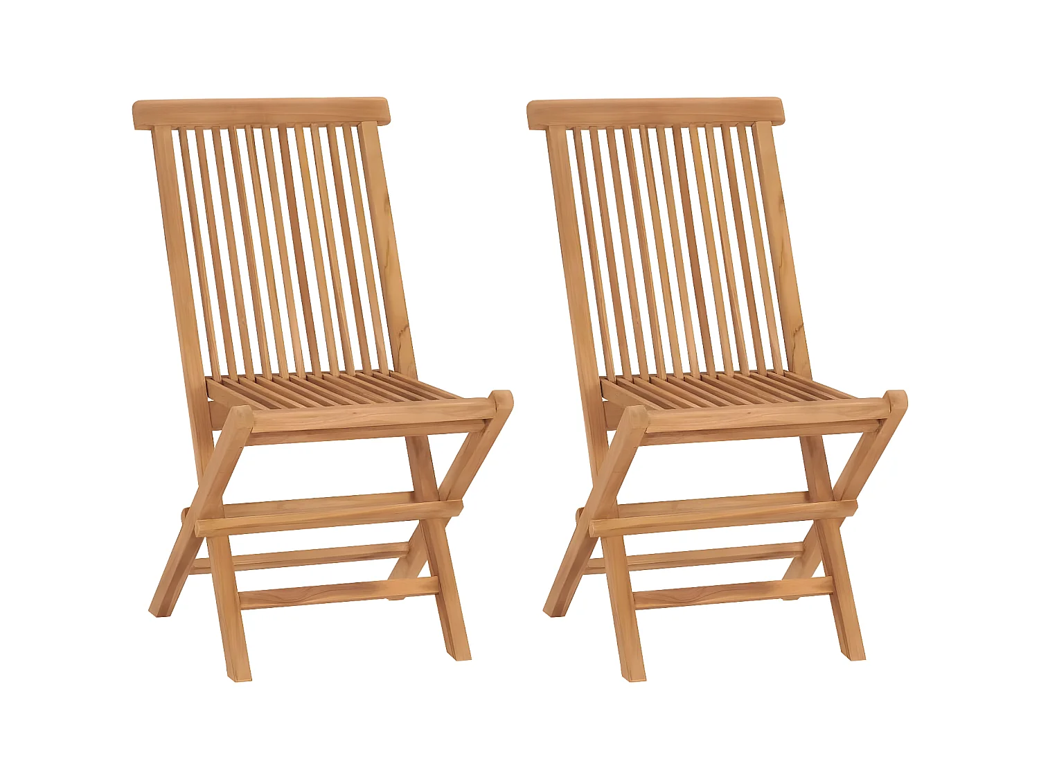 Chaises de jardin pliables 2 pcs Bois de teck massif SEF50364