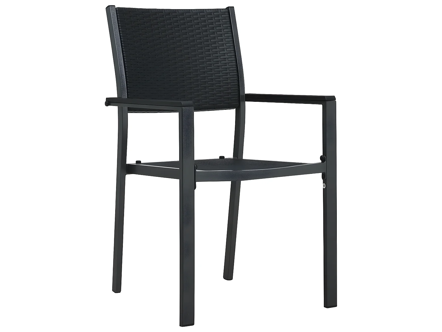 Chaises de jardin 4 pcs Noir Plastique Aspect de rotin SEF73138
