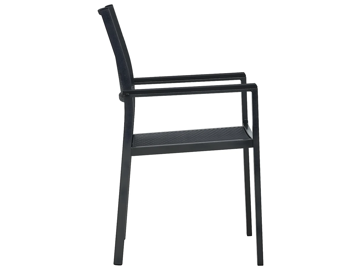 Chaises de jardin 4 pcs Noir Plastique Aspect de rotin SEF73138